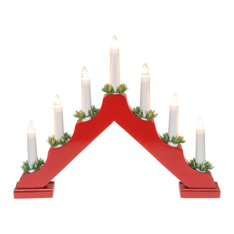Produktbild: Idena Adventsleuchter 7 LED Kerzenlichter rot 40x30cm
