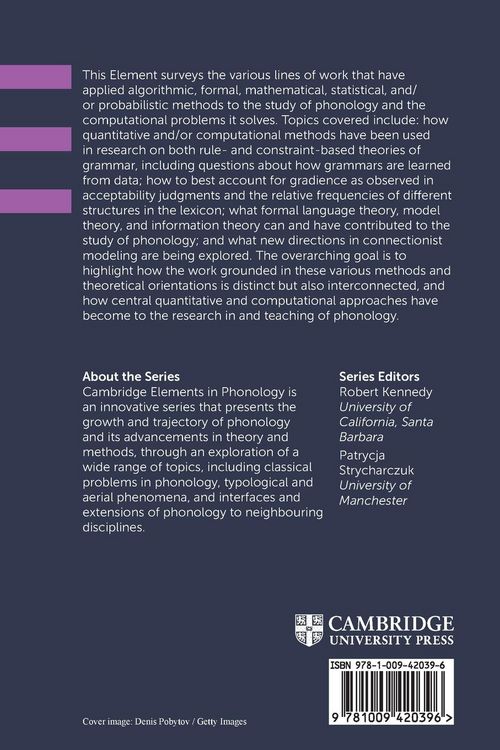 Produktbild: Quantitative and Computational Approaches to Phonology