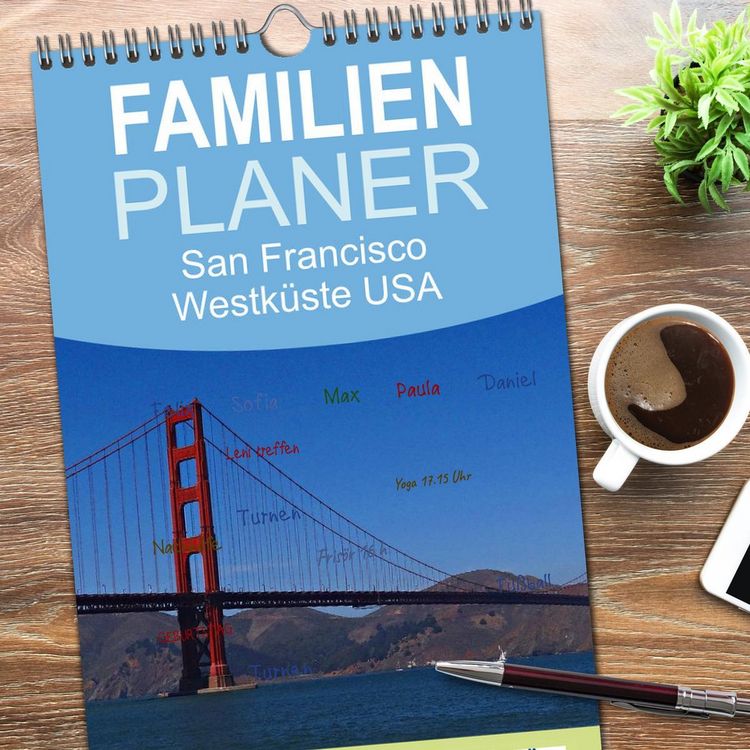 Produktbild: Familienplaner 2026 - San Francisco Westk&uuml;ste USA mit 5 Spalten (Wandkalender, 21 x 45 cm) CALVENDO