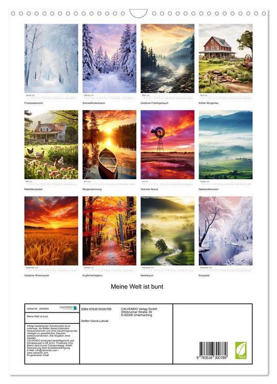 Produktbild: Meine Welt ist bunt (Wandkalender 2026 DIN A3 hoch), CALVENDO Monatskalender