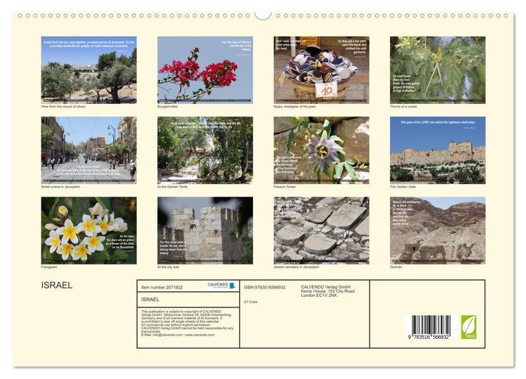 Produktbild: ISRAEL (High Quality Premium Wall Calendar 2026 DIN A2 landscape),CALVENDO 12 Month Wall Calendar