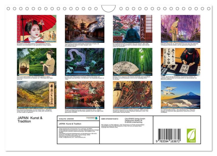 Produktbild: JAPAN Kunst & Tradition (Wandkalender 2027 DIN A4 quer), CALVENDO Monatskalender
