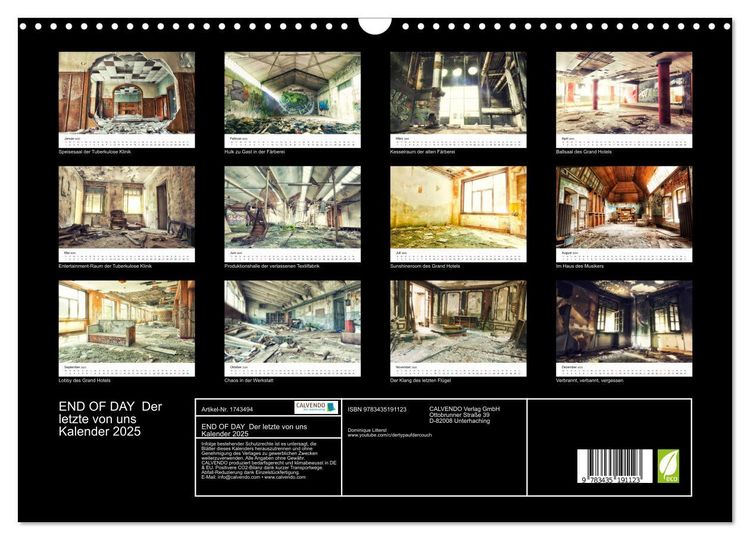 Produktbild: END OF DAY Der letzte von uns Kalender 2025 (Wandkalender 2025 DIN A3 quer), CALVENDO Monatskalender