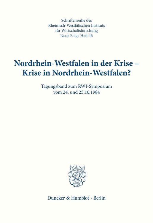 Produktbild: Nordrhein-Westfalen in der Krise - Krise in Nordrhein-Westfalen?