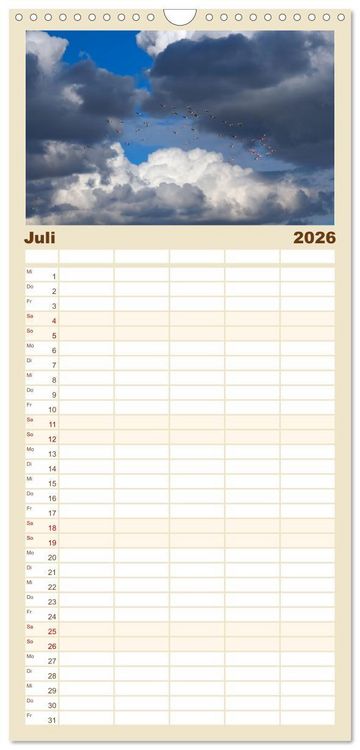 Produktbild: Familienplaner 2026 - Flamingo Zauber mit 5 Spalten (Wandkalender, 21 x 45 cm) CALVENDO