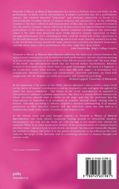 Produktbild: Towards a Theory of Musical Reproduction