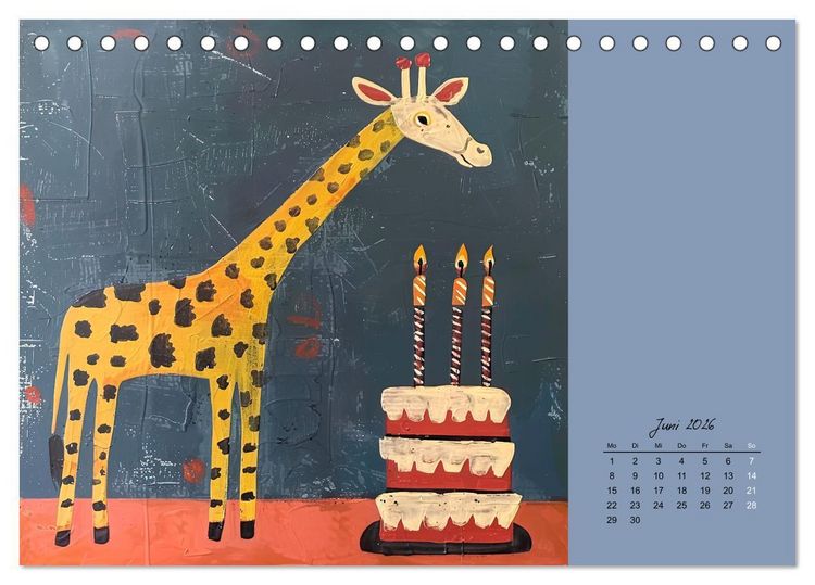 Produktbild: Wenn Tiere feiern (Tischkalender 2026 DIN A5 quer), CALVENDO Monatskalender