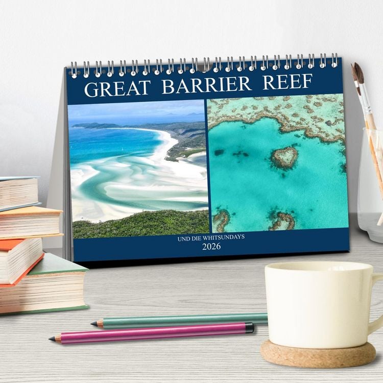 Produktbild: Great Barrier Reef und die Whitsundays (Tischkalender 2026 DIN A5 quer), CALVENDO Monatskalender