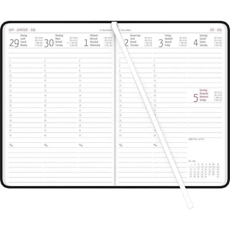 Wochenplaner Tucson schwarz 2026 - Büro-Kalender A5 - Cheftimer - black - 1 Woche 2 Seiten - 128 Seiten - Tucson-Einband - Zettler