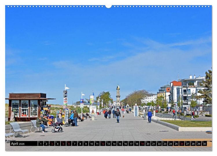 Produktbild: Warnem&uuml;nde und Rostock, Perlen an der Ostsee (Wandkalender 2026 DIN A2 quer), CALVENDO Monatskalender
