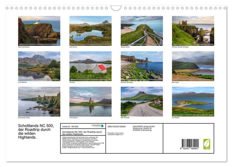 Produktbild: Schottlands NC 500, der Roadtrip durch die wilden Highlands. (Wandkalender 2026 DIN A3 quer), CALVENDO Monatskalender