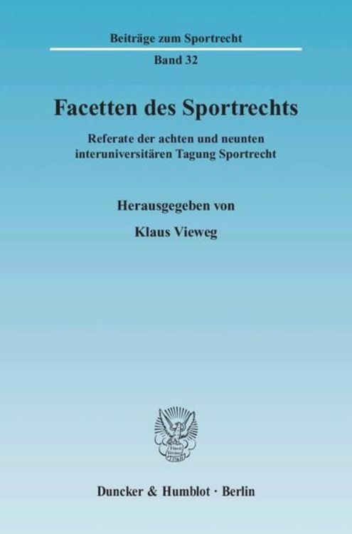 Produktbild: Facetten des Sportrechts.