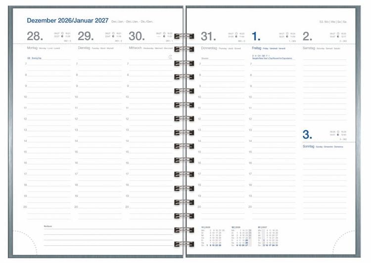 Produktbild: Wochen-Cheftimer A5, Alu silber 2027