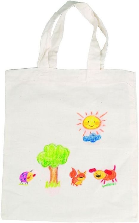 Produktbild: Goki PA056 - Baumwollbeutel unbemalt, 38x42cm, kreativ bemalen, 1 St&uuml;ck