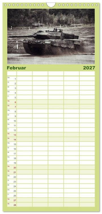 Produktbild: Familienplaner 2027 - Panzerstahl auf der Heide &ndash; Das Heer legt wieder los mit 5 Spalten (Wandkalender, 21 x 45 cm) CALVENDO