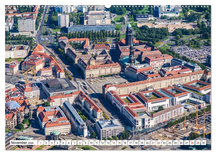 Produktbild: Sachsens Glanz - historische H&ouml;hepunkte aus der Vogelperspektive (hochwertiger Premium Wandkalender 2026 DIN A2 quer), Kunstdruck in Hochglanz