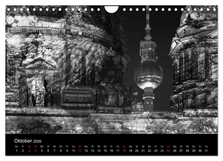 Produktbild: Berlin Monochrome (Wandkalender 2026 DIN A4 quer), CALVENDO Monatskalender