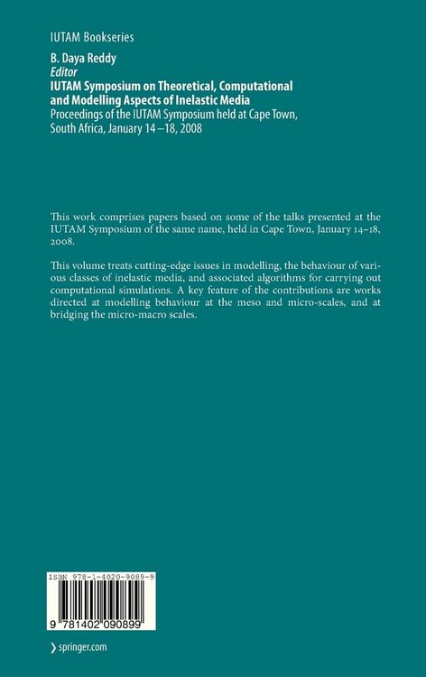 Produktbild: IUTAM Symposium on Theoretical, Computational and Modelling Aspects of Inelastic Media