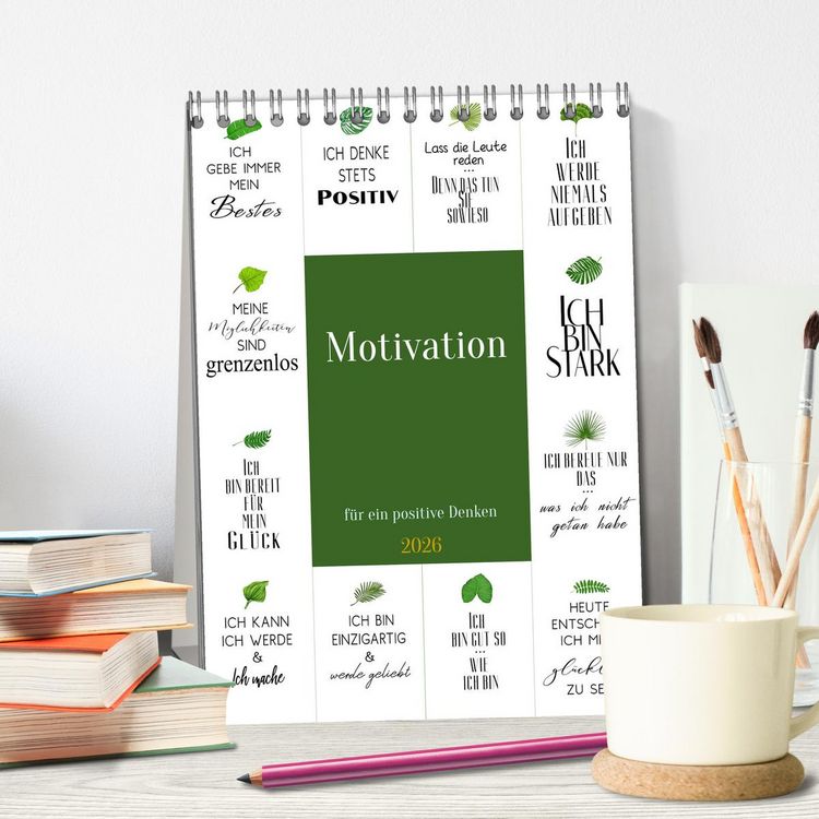 Produktbild: Motivation (Tischkalender 2026 DIN A5 hoch), CALVENDO Monatskalender