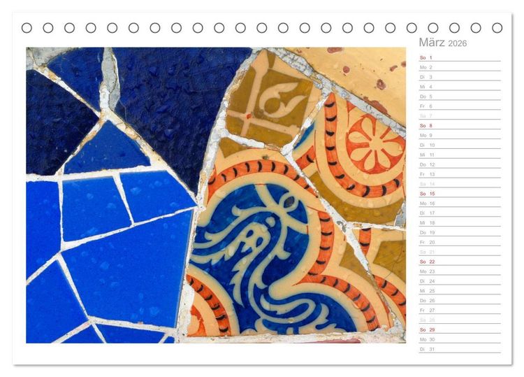 Produktbild: Kacheln und Mosaiken in Barcelona (Tischkalender 2026 DIN A5 quer), CALVENDO Monatskalender