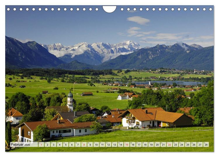 Produktbild: Das Blaue Land - Himmel, Seen und Berge im bayerischen Voralpenland (Wandkalender 2026 DIN A4 quer), CALVENDO Monatskalender