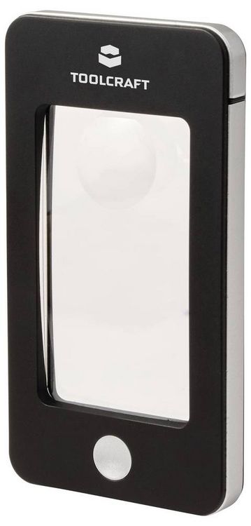 Produktbild: TOOLCRAFT TO-10283184 Handlupe mit LED-Beleuchtung Vergr&ouml;&szlig;erungsfaktor: 2 x, 4 x Linsengr&ouml;&szlig;e: (&Oslash;) 23 mm Schwarz