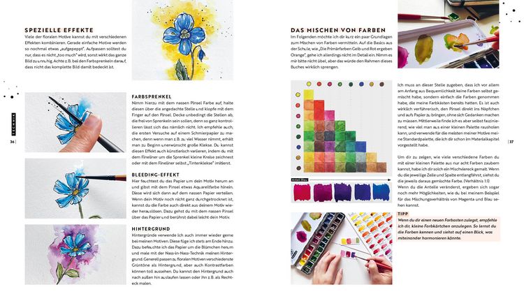 Watercolor Buch – Florale Motive Mit Aquarell & Fineliner Step By Step Lernen (20 Projekte) Watercolor Buch – Florale Motive Mit Aquarell & Fineliner Step By Step Lernen (20 Projekte)
