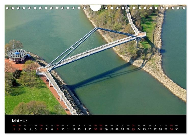 Produktbild: Von Ufer zu Ufer, Wege &uuml;ber den Rhein in D&uuml;sseldorf (Wandkalender 2027 DIN A4 quer), CALVENDO Monatskalender