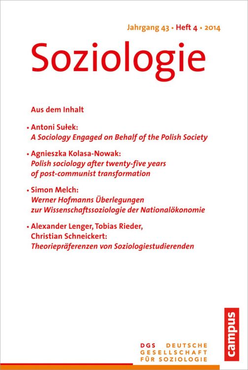 Produktbild: Soziologie 4.2014