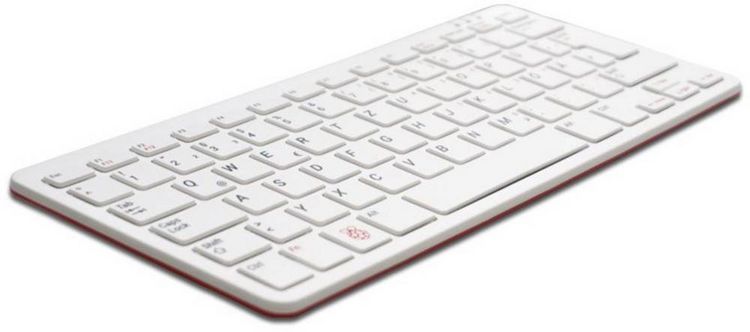 Produktbild: Raspberry Pi&reg; RPI-KEYB (US)-RED/WHITE USB Tastatur US-Englisch, QWERTY Wei&szlig;, Rot USB-Hub