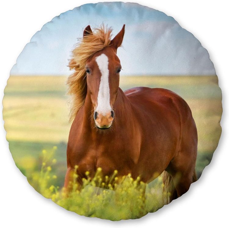 Produktbild: Herding 5424210218 - Kissen Pferde, Wende-Rundkissen, 100% Polyester, 50cm,
