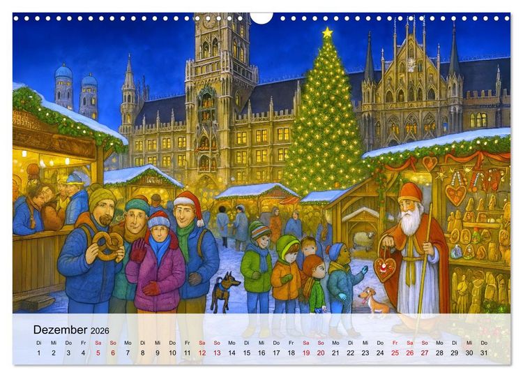 Produktbild: Bayrische Wimmelbilder - Wo Heimat lebendig wird (Wandkalender 2026 DIN A3 quer), CALVENDO Monatskalender