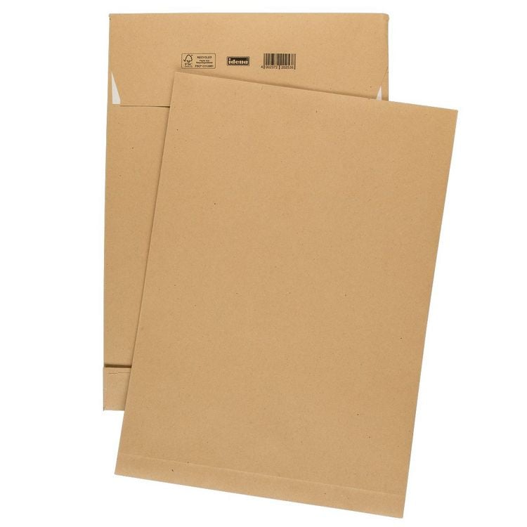 Produktbild: Idena Faltentasche 150g/m&sup2; haftklebend ohne Fenster braun DIN B4 100 St&uuml;ck 4cm Boden