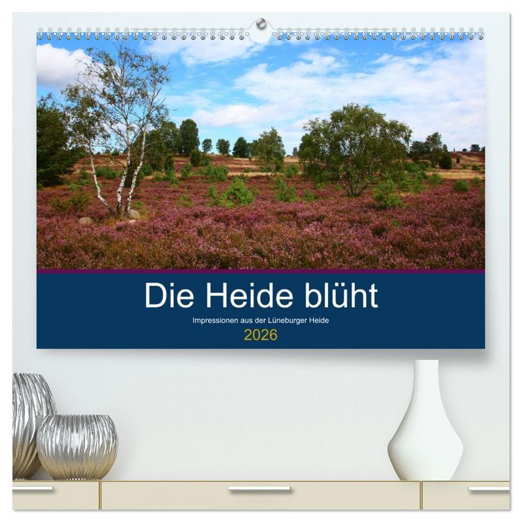 Produktbild: Die Heide bl&uuml;ht (hochwertiger Premium Wandkalender 2026 DIN A2 quer), Kunstdruck in Hochglanz