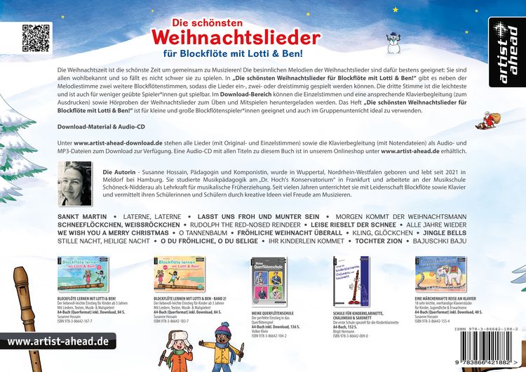 Produktbild: Die sch&ouml;nsten Weihnachtslieder f&uuml;r Blockfl&ouml;te mit Lotti & Ben!