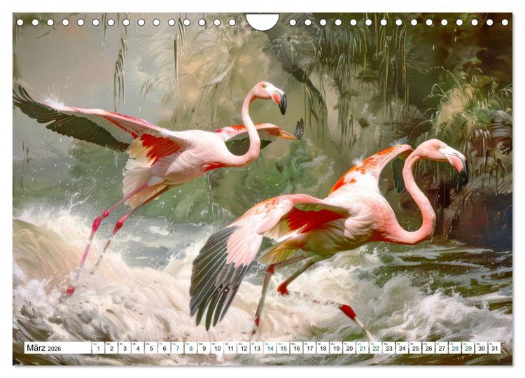 Produktbild: Ein Herz f&uuml;r Flamingos (Wandkalender 2026 DIN A4 quer), CALVENDO Monatskalender
