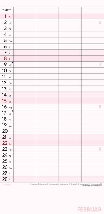 Produktbild: Superplaner M 2026 4 Spalten - Familien-Timer 22x45 cm - Offset-Papier - mit Ferienterminen - Wand-Planer - Familienkalender - Alpha Edition