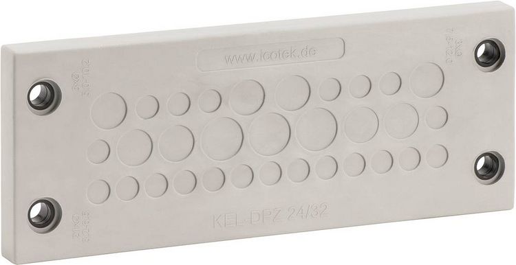 Produktbild: Icotek KEL-DPZ 24/15 Kabeldurchf&uuml;hrungsplatte Klemm-&Oslash; (max.) 12 mm Polyamid, Elastomer Grau, Schwarz 1 St.