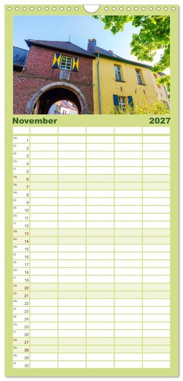 Produktbild: Familienplaner 2027 - Bedburg Alt-Kaster mit 5 Spalten (Wandkalender, 21 x 45 cm) CALVENDO