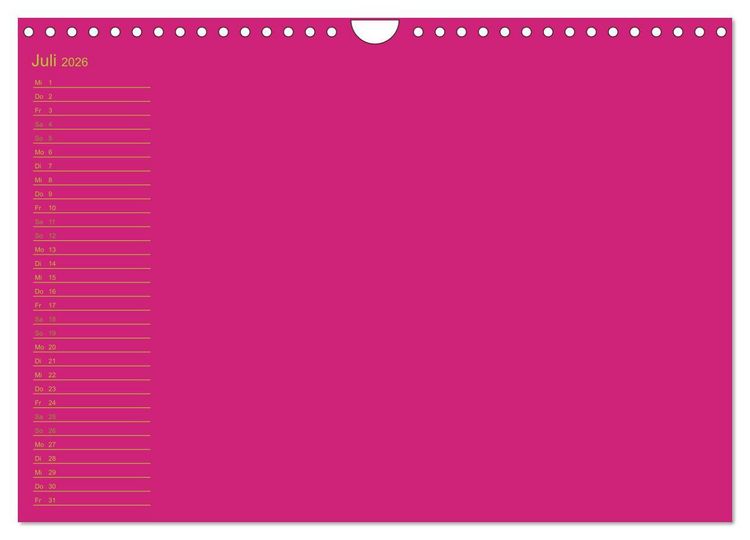 Produktbild: Bastel-Geburtstagskalender pink / Geburtstagskalender (Wandkalender 2026 DIN A4 quer), CALVENDO Monatskalender