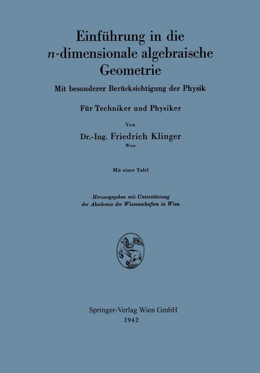 Produktbild: Einf&uuml;hrung in die n-dimensionale algebraische Geometrie