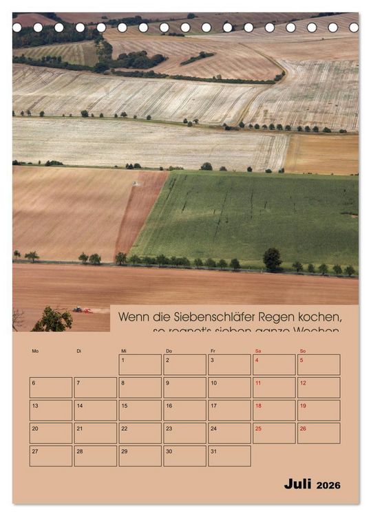 Produktbild: Wetter-Regeln der Bauern (Tischkalender 2026 DIN A5 hoch), CALVENDO Monatskalender