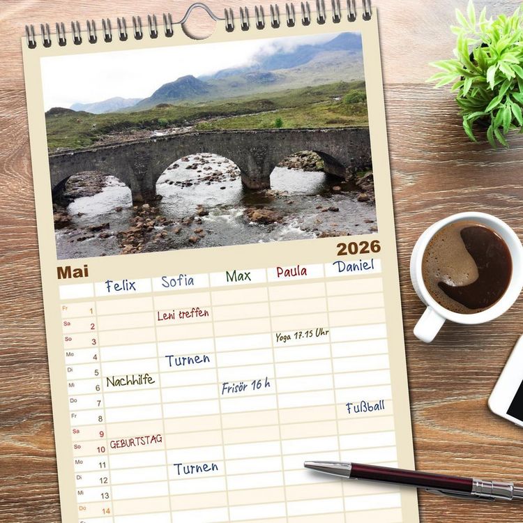 Produktbild: Familienplaner 2026 - Isle of Skye - Schottlands Inseln mit 5 Spalten (Wandkalender, 21 x 45 cm) CALVENDO
