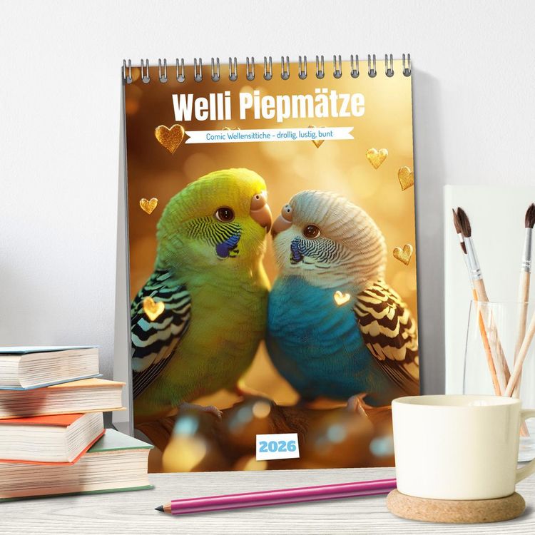 Produktbild: Welli Piepm&auml;tze (Tischkalender 2026 DIN A5 hoch), CALVENDO Monatskalender