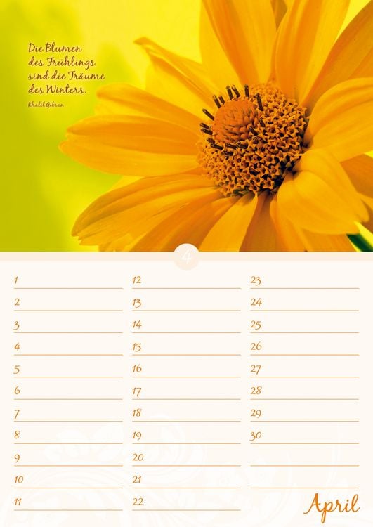 Produktbild: Geburtstagskalender Bl&uuml;tenpracht - immerw&auml;hrend - (21 x 30)
