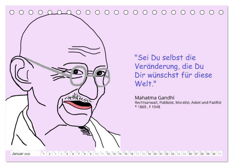 Produktbild: Zitate f&uuml;r Motivation und Perspektivenwechsel (Tischkalender 2026 DIN A5 quer), CALVENDO Monatskalender