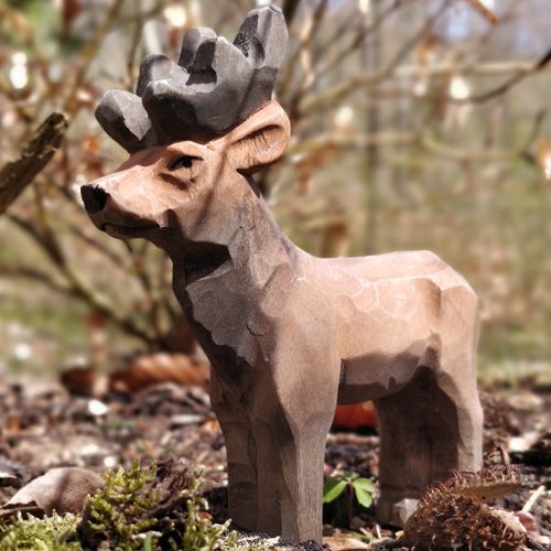 Produktbild: Wudimals A040712 - Hirsch, Stag, handgeschnitzt aus Holz