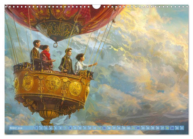 Produktbild: Ballonfahrt - Fantasie Stil (Wandkalender 2026 DIN A3 quer), CALVENDO Monatskalender