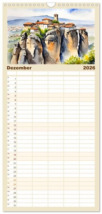 Produktbild: Familienplaner 2026 - Kalimera Griechenland mit 5 Spalten (Wandkalender, 21 x 45 cm) CALVENDO