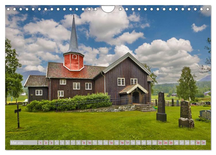 Produktbild: Norwegens Stabkirchen (Wandkalender 2026 DIN A4 quer), CALVENDO Monatskalender